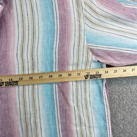 Tommy Bahama 100% linen button down shirt long sleeve colorful stripe XL - Picture 5 of 11